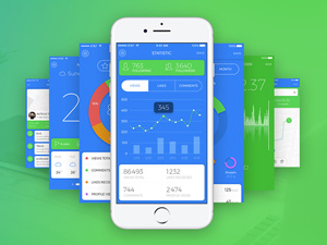 Blue Sky iOS UI Kit – PSD Freebie