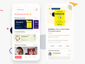 Book Reviews Mobile App UI – Sketch Resource