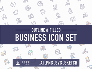 Business Icons Set – Free Sketch