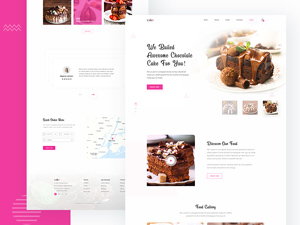 Cake Shop Landing Page Template PSD