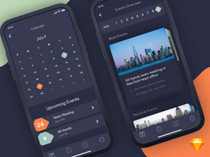 Calendar App Concept – Sketch Resource