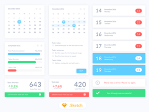 Calendar UI Kit – Free Sketch