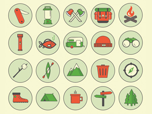 Camping Outdoor Icons – Free Resource