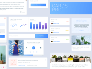 Cards Pro UI Kit – Free Sketch