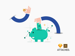 Cashback/Get Refund/Save Money Illustration – Free Sketch