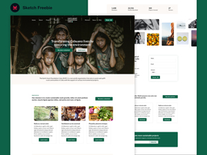 Charity Website Template – Free Sketch