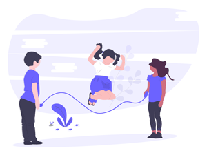 Children Playing Double Dutch Illustration