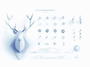 Christmas Poster Template With Additional Assets – PSD Freebie