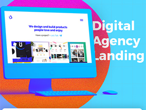 Clean Digital Agency Landing With Free Adobe XD File