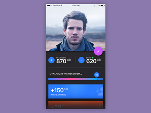 Cloud Storage Statistics UI – Free Sketch