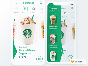 Coffee Order App Concept made in Sketch