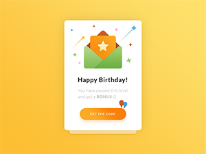 Congratulation & Happy Birthday UI Card – Free PSD