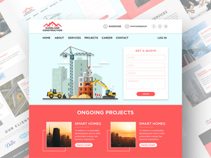Construction Company Website Template – PSD Freebie