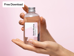 Cosmetics Glass Bottle Mockup