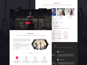 Creativia One Page Template: Free PSD