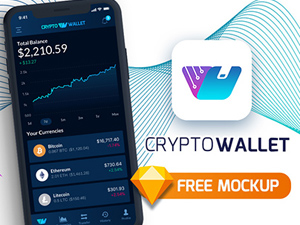 Crypto Wallet – iPhone X Sketch Mockup