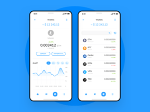 Cryptocurrency Wallet App UI for Sketch
