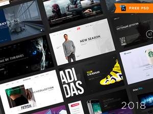Website Headers Set – PSD Freebie