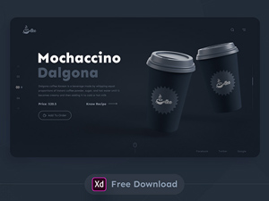 Dalgona Coffee Landing Page XD Template