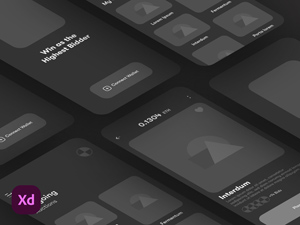 Dark High Fidelity App Wireframe