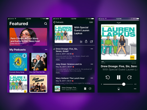 Dark Mode Podcast App – Sketch Freebie