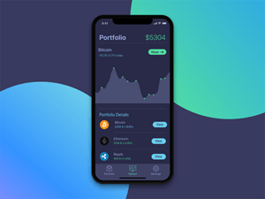 Dark Portfolio Screen for Cryptocurrency App by Juless Design