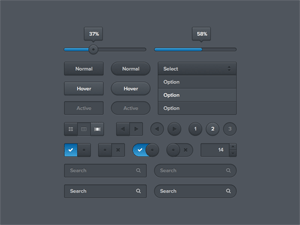 Dark UI Kit – Free Sketch