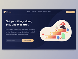 Dark Website Hero Section – Free Sketch