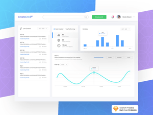 Dashboard Concept For A URL Shortening Service – Sketch Freebie