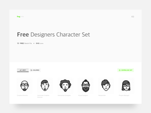 Designer Characters Set for Sketch