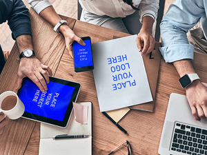Devices On Desk Mockup: Free PSD