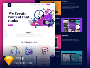 Digital Marketing Company Website Template – Sketch Resource