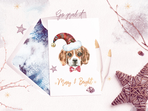 Dog Christmas Card by Catherine Wheel