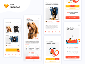 Dog Donation App Concept – Sketch Freebie