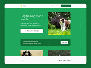 Dog Training App Landing Page Template – Trainr