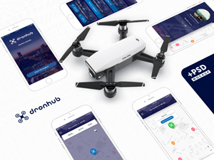 Dronhub Mobile Application – Free PSD