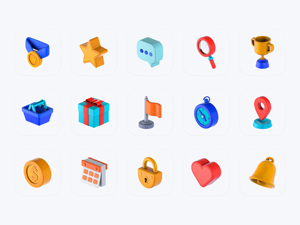 E-Commerce & Education 3D Icons