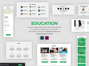 Educational Institute Website Template – Adobe XD Freebie