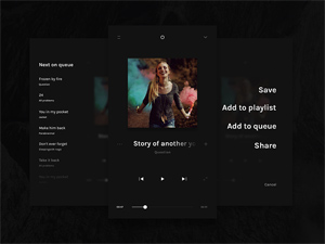 EUI Light Music Player UI – Free PSD