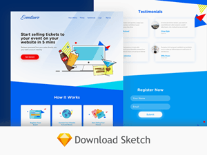 Eventsure Landing Page for Sketch
