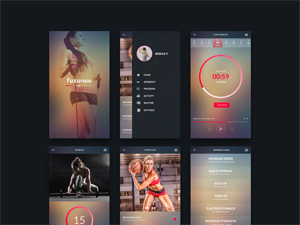 Faxenev Fitness Workout App Design – Free PSD