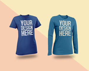 Female T-Shirt Mockups PSD