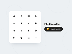 Filled Icons Set – Free Sketch