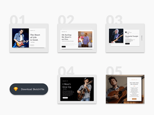Five Blog Article Cards – Sketch Resource