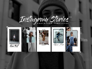 Five Instagram Stories Templates 2018: Free PSD