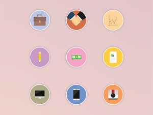 Flat Business Icon Set – Free Vector
