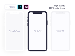 Flat iPhone X Mockup made with Adobe XD