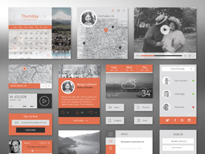 Flat Winter UI Kit – Illustrator Freebie