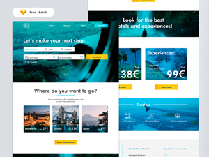 Flight Searcher Website Template – Sketch Freebie