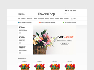 Flower Shop Website Template: Free PSD